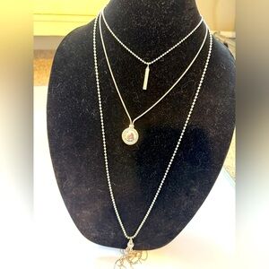 Triple strand layered necklace